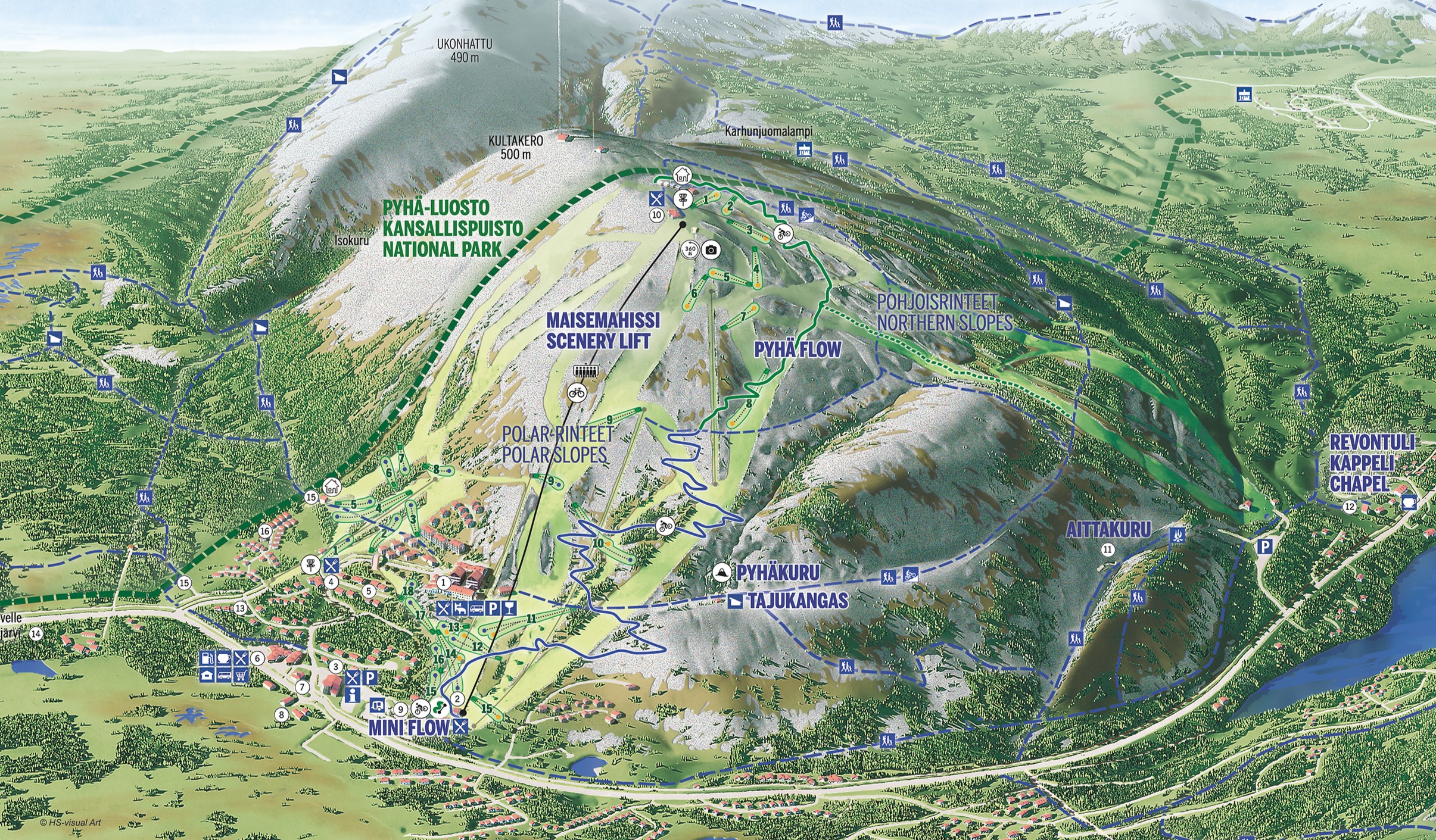 Pyhä ski resort summer map