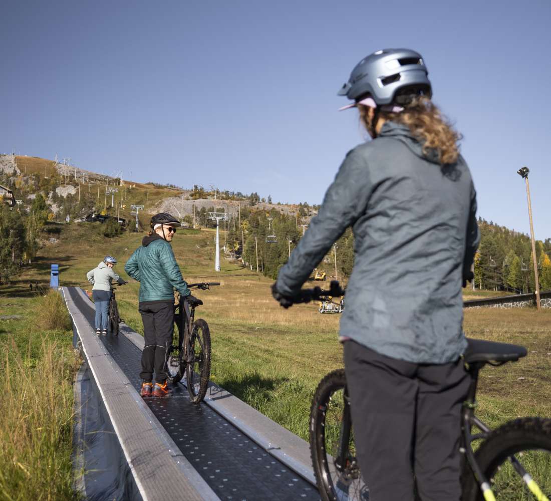 Downhill biking Pyhä Lapland Finland